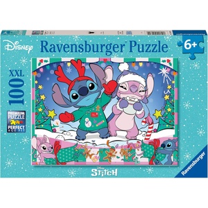Ravensburger Пъзел Ravensburger от 100 XXL части - Коледата на Стич (12004030) - baby