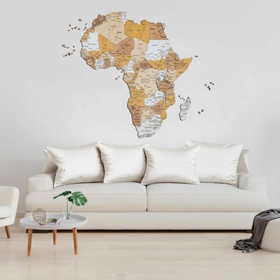Drevená mapa Afriky 60 x 70 cm
