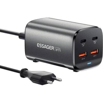 Зарядно устройство за маса Essager 67W, GaN, 2xUSB-C + 2xUSB-A (ECT2AC-JYB0G-Z)