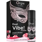 Orgie Dual Vibe - унисекс течен вибратор - ягода - джин-тоник (15 мл) - lovesexshop