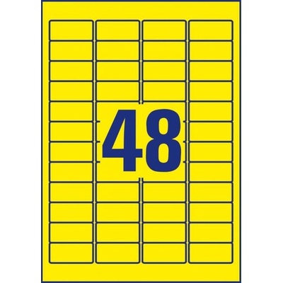 Etikety Avery odnímateľné 45,7x21,2 mm, žlté