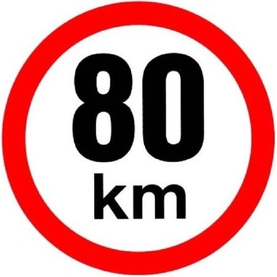 Reflexná samolepka rýchlosť 80 km, priemer 150 mm