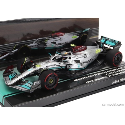 Minichamps Mercedes gp F1 W13e Team Mercedesamg Petronas F1 N 44 2nd Hungarian Gp 2022 Lewis Hamilton Silver Green 1:43