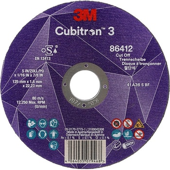 3M Cubitron 3 Řezný kotouč 125 x 1 mm 86647 7100304306 2 ks