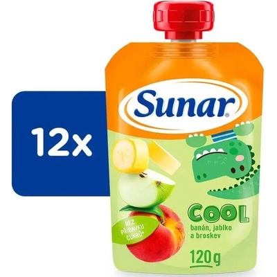 Sunar Cool vrecko broskyňa banán 12 x 120 g