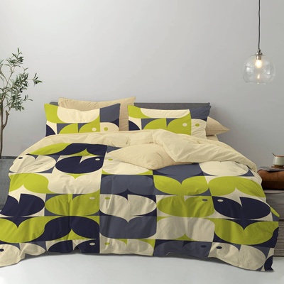 Png Панагюрище Двоен спален комплект с два плика Ретро памучен сатен