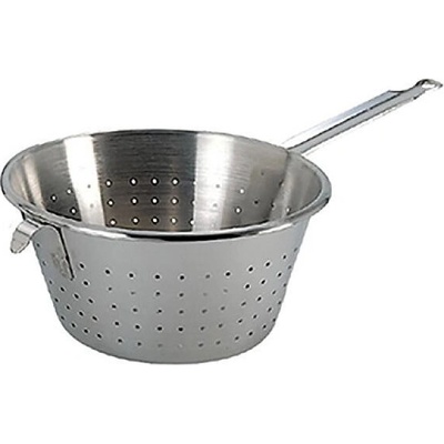 Cedník de Buyer, 3232.28, nerezová ocel, odolný proti deformaci, ergonomická zakřivená rukojeť, háček, 13 x 54 x 29,5 cm, průměr: 28 cm/18 cm