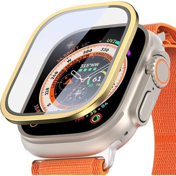 DUX DUCIS Калено стъклено защитно покритие с алуминиева рамка за Apple Watch Ultra, Ultra 2 49мм - Dux Ducis Flas Tempered Glass Protector With Aluminum Frame (златист-прозрачен)
