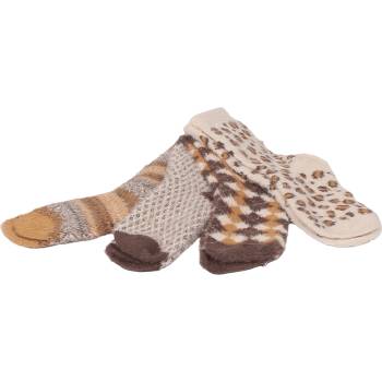 Image 1 of Комплект дамски зимни пухкави чорапи в кафяво и бежово