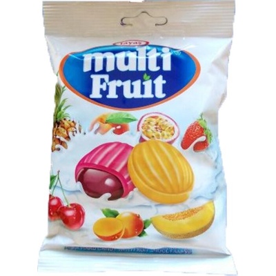 Tayas Multi Fruit mléčné bonbóny s ovocnou šťávou 90 g