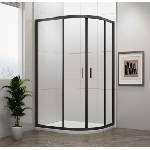 POLYSAN Easy Black - Четвърткръгла душ кабина 120x90 см, ляв/десен вариант, прозрачно стъкло/матово черно EL2715B (EL2715B)