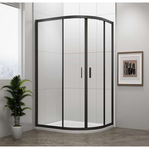 POLYSAN Easy Black - Четвърткръгла душ кабина 120x90 см, ляв/десен вариант, прозрачно стъкло/матово черно EL2715B (EL2715B)