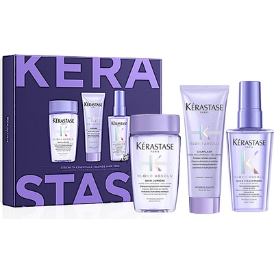 Kérastase Blond Absolu Discovery sada pro zesvětlené vlasy Bain Lumiere 80 ml + Cicaflash 75 ml + olej Cicaextreme 50 ml