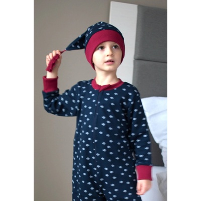 Čiapka na spanie Hlboký oceán bordový lem