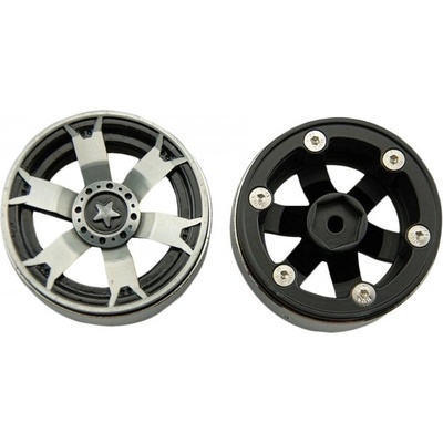Modelcentrum Kovové disky Beadlock 1.9 CNC 48.2mm 2 ks