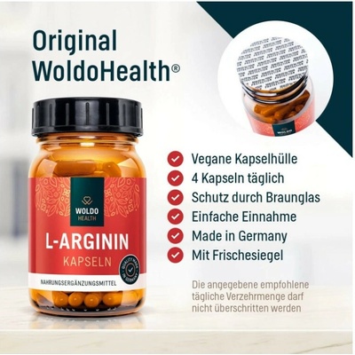WoldoHealth L-Arginin HCL 120 kapsúl