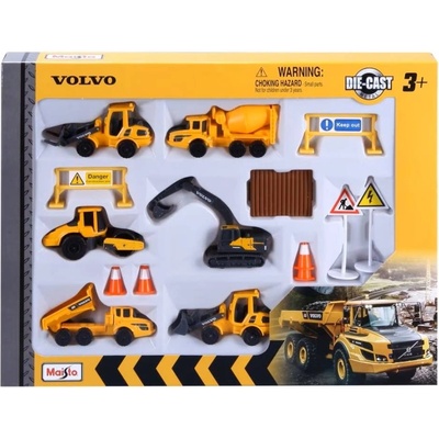 Maisto Комплект строителни машини Maisto - Volvo, 6 броя, 1: 64 (MST12376)