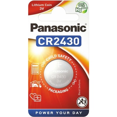 Panasonic Бутонна батерия литиева panasonic cr2430, 3v, цена за 1 бр (pan-bl-cr2430)