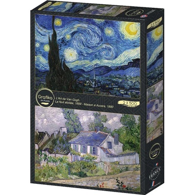 Grafika 2x500 Art of Van Gogh The Starry Night and House in Auvers 500 dielov