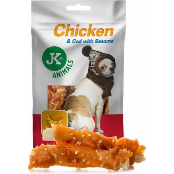 JK ANIMALS Meat Snack Chicken & Cod With Sesame 80 g