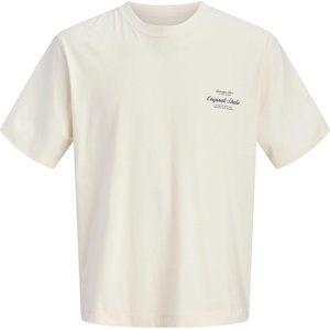 Jack and Jones Тениска Jack and Jones Kids Norrebro Typo Cotton Graphic Crew-Neck Short-Sleeve T-Shirt - Antique White