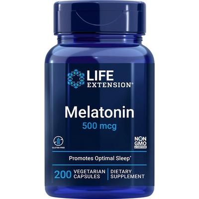 Life Extension Melatonín 500 mcg 200 Veg Kapsula