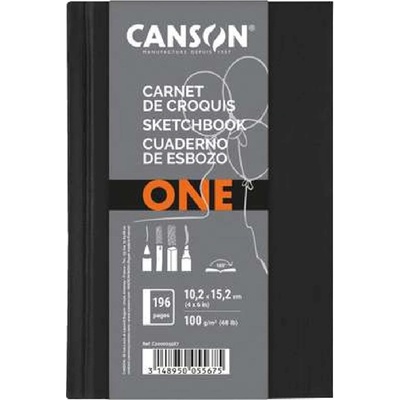 Canson One 10, 2x15, 2 cm, вертикална, 100 g/m2, лепена бяла хартия за рисуване, книжка C200005567 (C200005567)