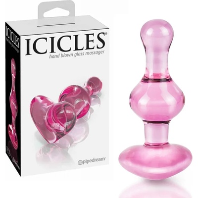 Анален плъг, сърце в розов цвят, 9, 9см. - Icicles №75 (PIPE287500)