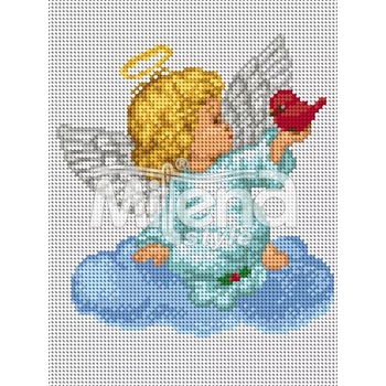 Image 1 of Milena Style Гоблен с щампа Ангелче с птичка без конци