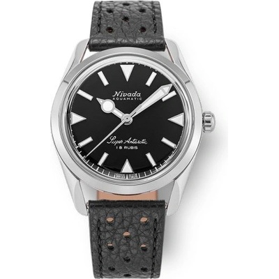 Nivada Grenchen Super Antarctic Black White Luminova Black Racing Strap