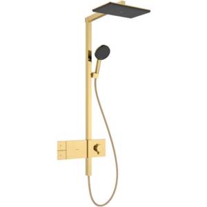 Hansgrohe Raindance Alive Q - Душ комплект с термостат, 21x34 см, 3 струи, полиран златист вид 24580990 (24580990)