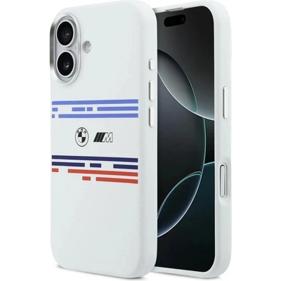 BMW M силиконов хоризонтален калъф MagSafe за iPhone 17 - бял (3666339484682)