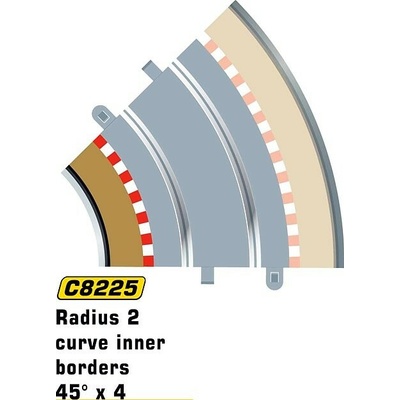 Scalextric vnútorná krajnica SPORT Inner Border Curve R2/45° 4 ks pre 8206