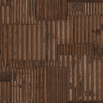 Origin 347616 Vliesová metalická hnedá tapeta design vlnitý plech Matières Metal rozmery 0,53 x 10,05 m