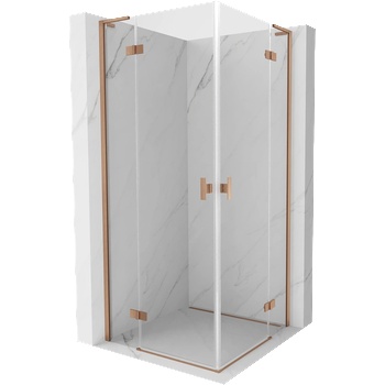 Mexen Mist-H L Duo душ кабина с отварящи се врати 80 x 80 см, прозрачна, четкана мед - 8A5L-080L-080P-65-00 (8A5L-080L-080P-65-00)