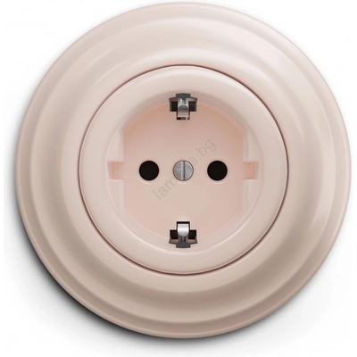 Reblig - Ретро домашна електрическа розетка с рамка SCHUKO 230V/16A старо-розова (RG0119G)