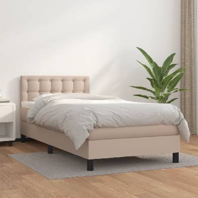 vidaXL 3141109 Boxspring postel s matrací umělá kůže / Barva cappuccino