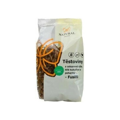Natural z celozrnné rýže bílé kukuřice a pohanky Fusilli 250 g