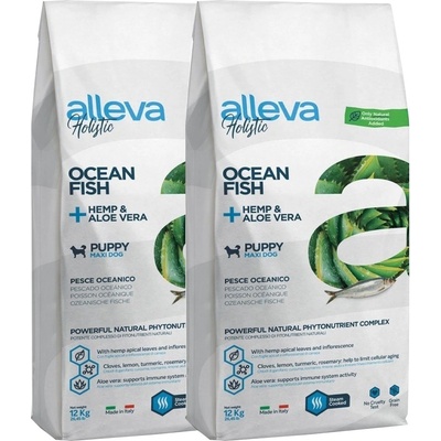 Alleva Holistic Puppy & junior maxi fish 2 x 12 kg