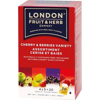 London FRUIT & HERB Cherry Berries Variety variace ovocných čajů 4 x 5 x 2 g