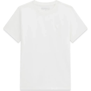 GUESS Едноцветна бяла тениска за момче с малко гумирано лого Guess