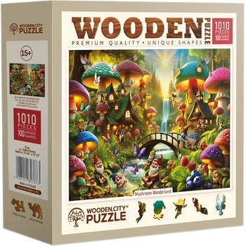 Wooden City Дървен пъзел Wooden City, 1010 части - Вълшебната страна на гъбите (NB 0819-XL)