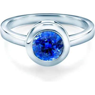 SAVICKI Годежен пръстен savicki: бяло злато, син сапфир