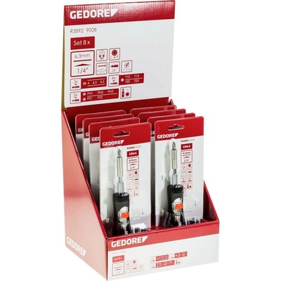 Gedore univerzálna Račňový skrutkovač na bity 1/4 (6,3 mm) 128 mm DIN 3126