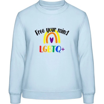 AWDis Sweat mikina Dúhový nápis Free your mind nebeská modrá