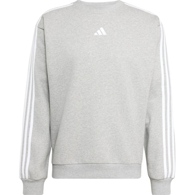 Adidas Мъжки пуловер adidas Essentials 3-Stripes Fleece Sweatshirt Jumper - Medium Grey Heather / White (017-4666-0313)