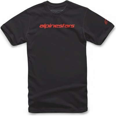 Alpinestars tričko Linear Wordmark black warm red
