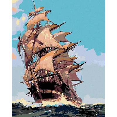 zuty Malování podle čísel Plachetnice ve větru 80 x 100 cm vypnuté plátno na rám
