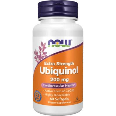 Now Foods Now Ubiquinol Extra Strenght Kaneka 200 mg 60 softgel kapslí