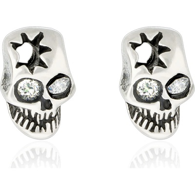 Sam's Artisans náušnice Broken Skull Bone chirurgická oceľ INM040